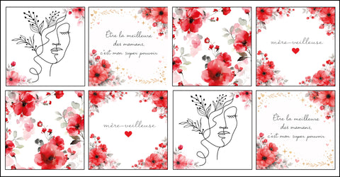 Panneaux coton 12/12cm (lot de 8) - Mère-veilleuse