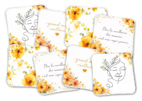 Panneaux coton 12/12cm (lot de 8) - Grand mère-veilleuse