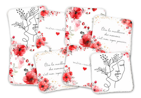 Panneaux coton 12/12cm (lot de 8) - Mère-veilleuse