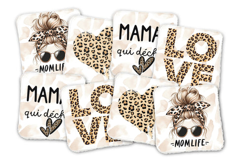 Panneaux coton 12/12cm (lot de 8) - Super maman