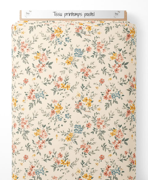 Tissu coton - Printemps pastel