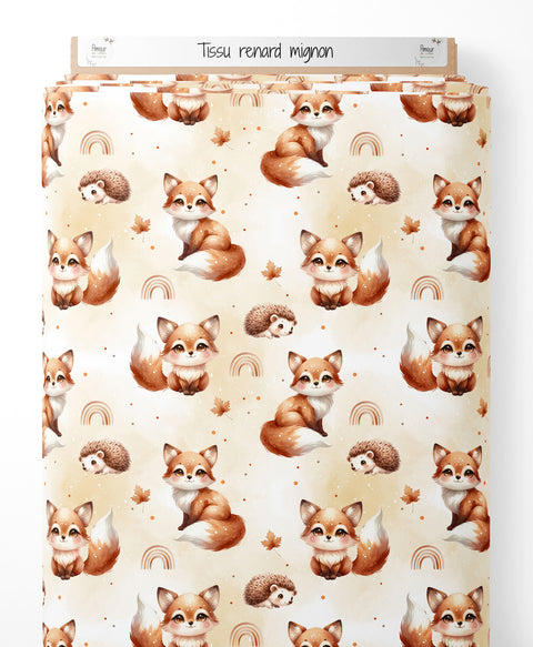 Tissu coton - Renard mignon
