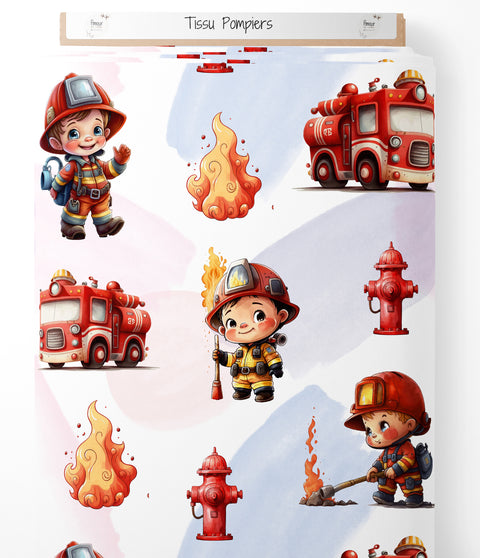 Tissu coton premium - Pompiers