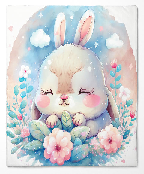 Panel de tela de algodón 75/95cm - Flores de conejo
