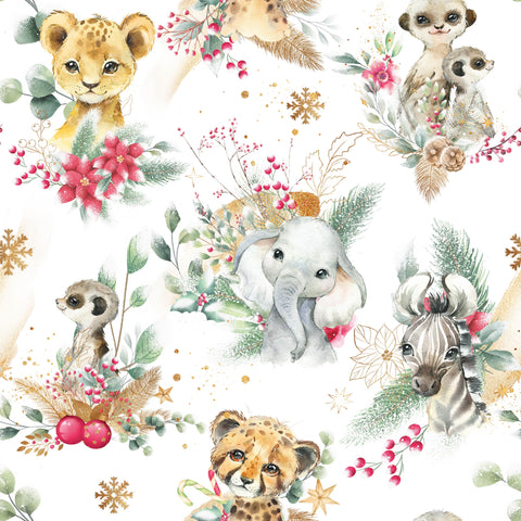 Tela de algodón premium - Safari Navidad