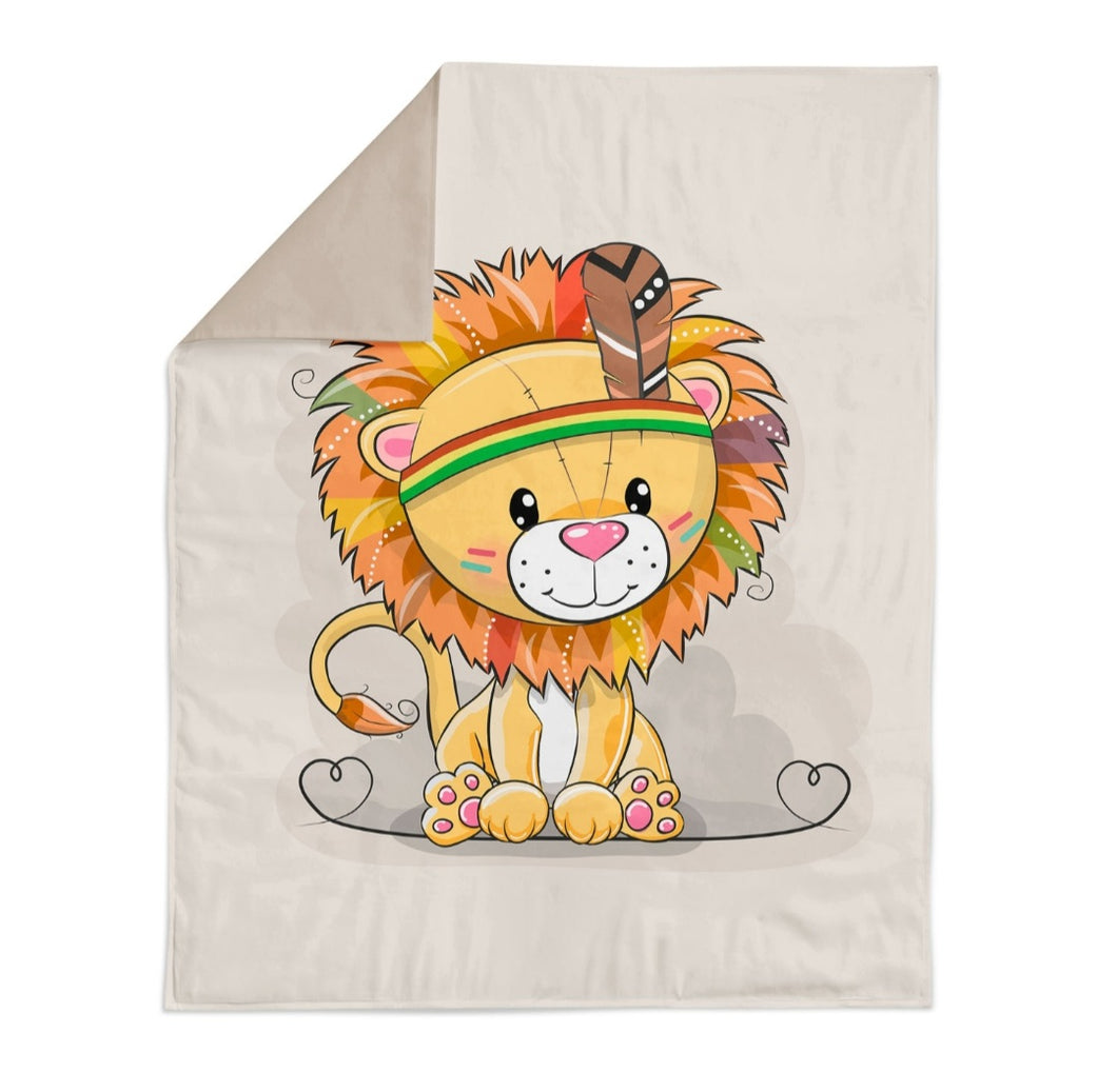 Panel de tela de algodón 75/100cm - bebé león