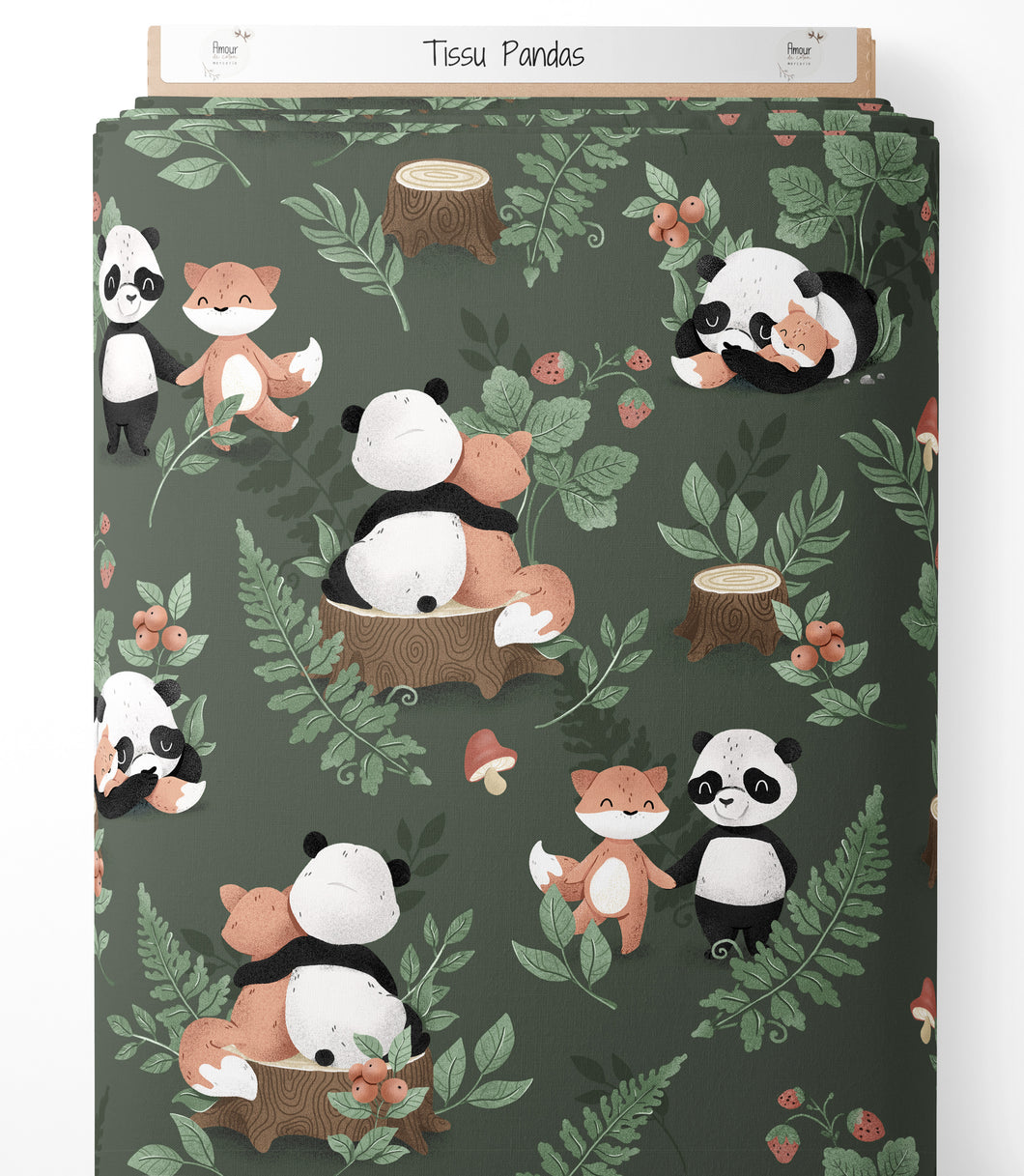 Tissu coton premium - Pandas
