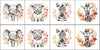 Panneaux coton 12/12cm (lot de 8) - Savane rose