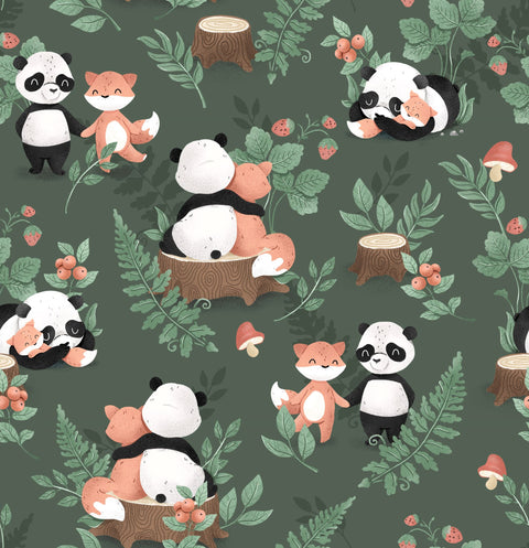 Tela de algodón premium - Pandas